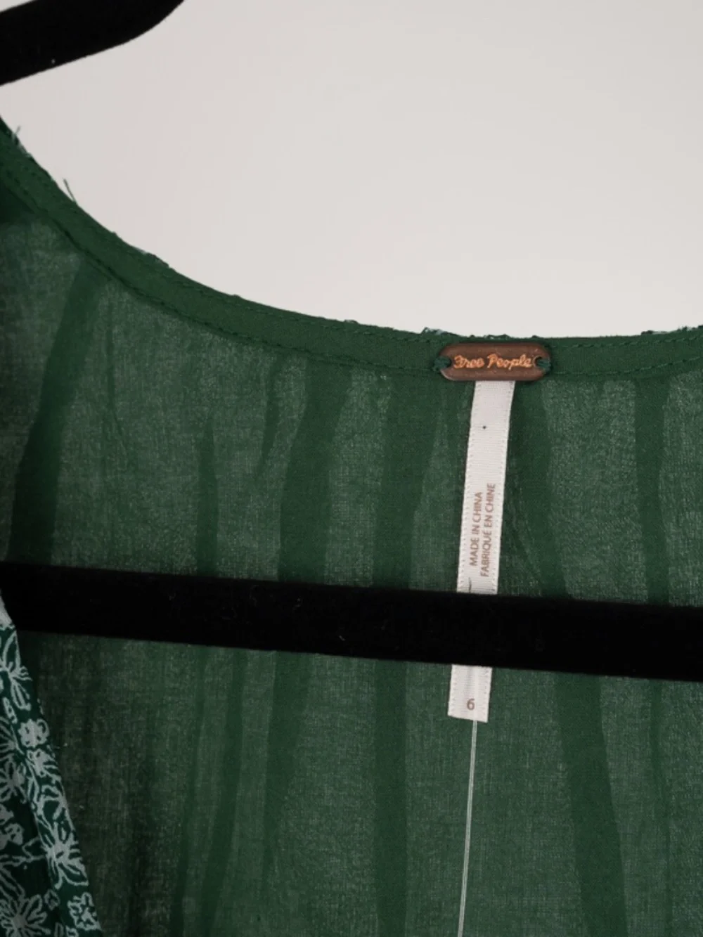 Free People maxi dress green flower print size 6.